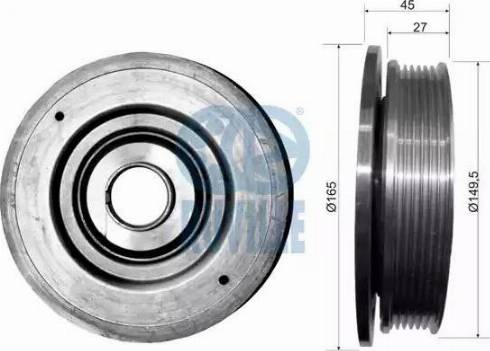 Ruville 515513 - Piedziņas skriemelis, Kloķvārpsta www.autospares.lv