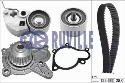 Ruville 58432701 - Ūdenssūknis + Zobsiksnas komplekts www.autospares.lv