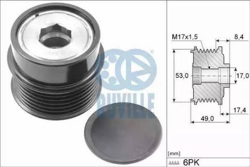 Ruville 58629 - Piedziņas skriemelis, Ģenerators autospares.lv