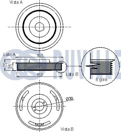 Ruville 520053 - Шкив коленчатого вала www.autospares.lv