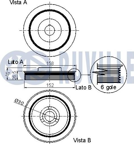 Ruville 520079 - Piedziņas skriemelis, Kloķvārpsta autospares.lv