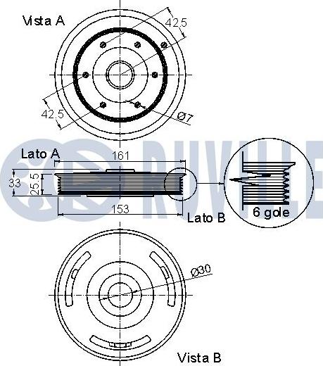 Ruville 520077 - Шкив коленчатого вала www.autospares.lv