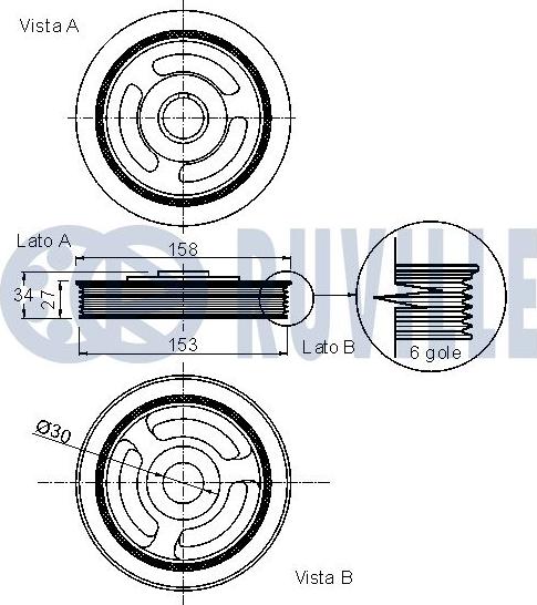 Ruville 520172 - Belt Pulley, crankshaft www.autospares.lv