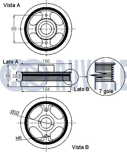 Ruville 520320 - Piedziņas skriemelis, Kloķvārpsta www.autospares.lv