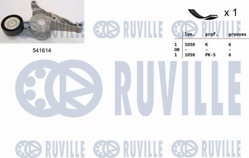 Ruville 570094 - Поликлиновый ременный комплект www.autospares.lv