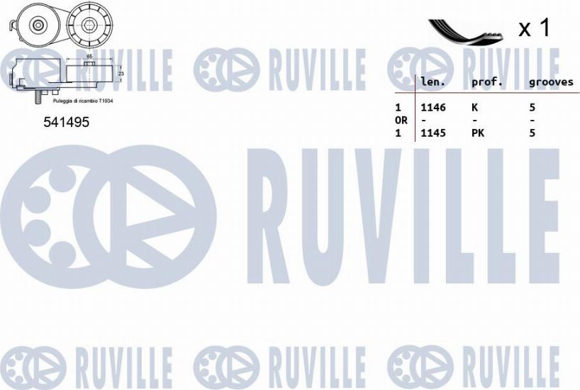 Ruville 570096 - Ķīļrievu siksnu komplekts www.autospares.lv