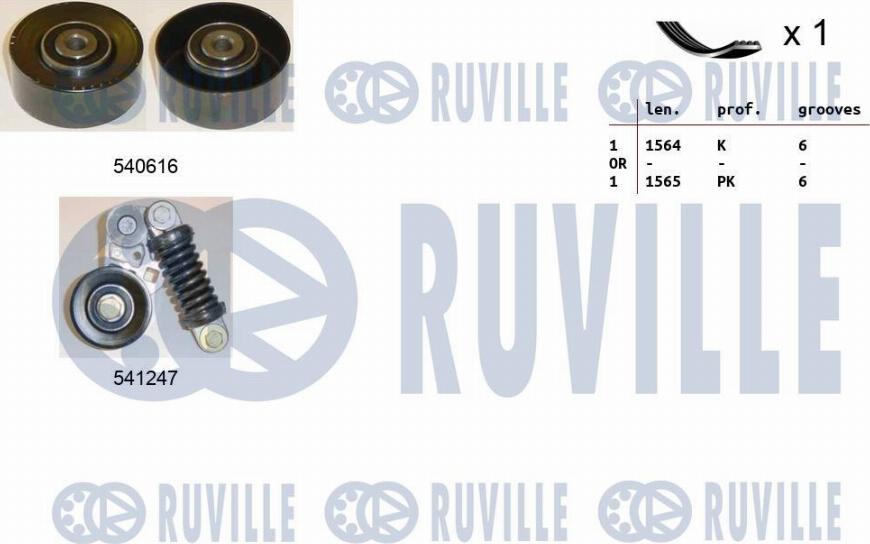 Ruville 570057 - V-Ribbed Belt Set www.autospares.lv