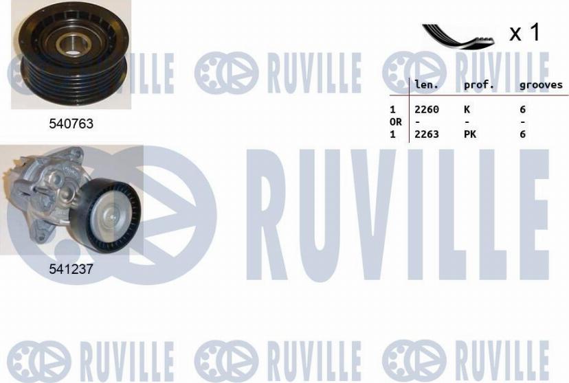 Ruville 570085 - Ķīļrievu siksnu komplekts www.autospares.lv