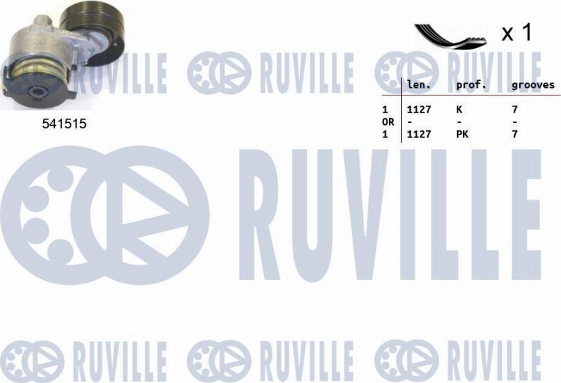 Ruville 570081 - Ķīļrievu siksnu komplekts autospares.lv