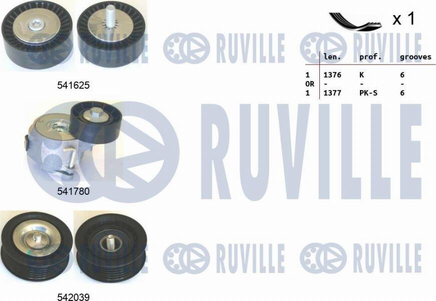 Ruville 570169 - V-Ribbed Belt Set www.autospares.lv