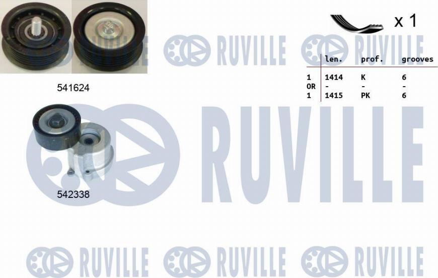 Ruville 570161 - Поликлиновый ременный комплект www.autospares.lv