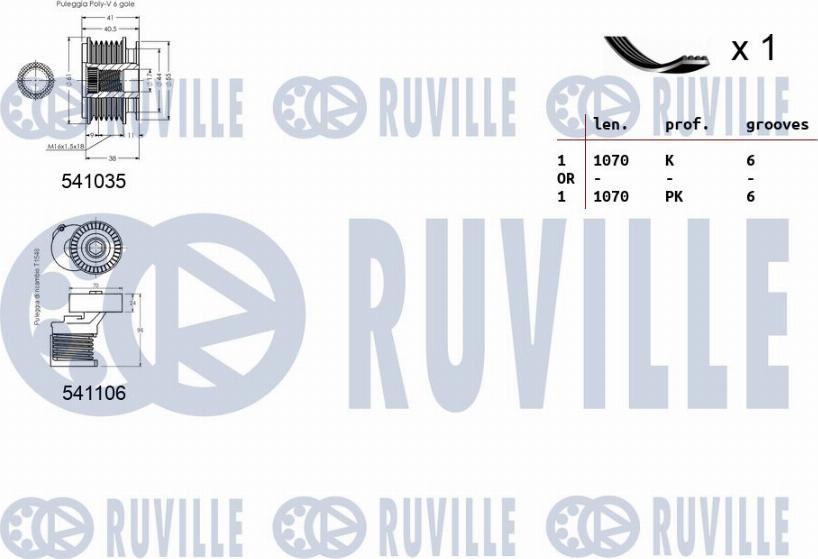 Ruville 570100 - V-Ribbed Belt Set www.autospares.lv