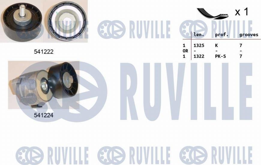 Ruville 570107 - Ķīļrievu siksnu komplekts www.autospares.lv