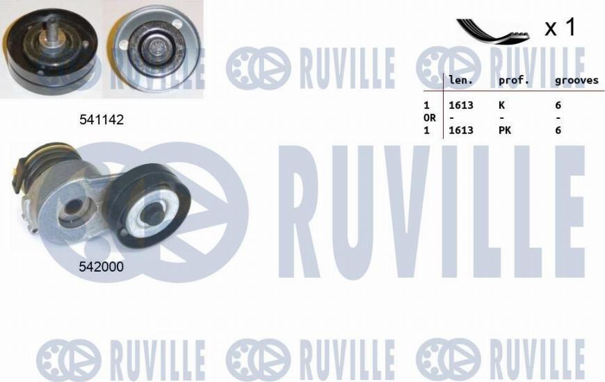 Ruville 570118 - Ķīļrievu siksnu komplekts autospares.lv