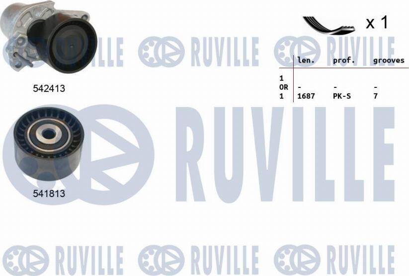 Ruville 570189 - Ķīļrievu siksnu komplekts autospares.lv