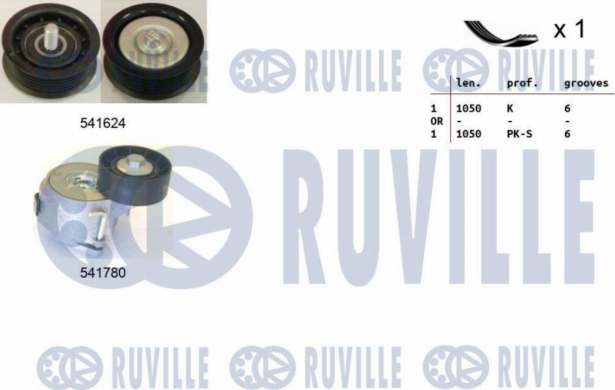 Ruville 570185 - Ķīļrievu siksnu komplekts www.autospares.lv