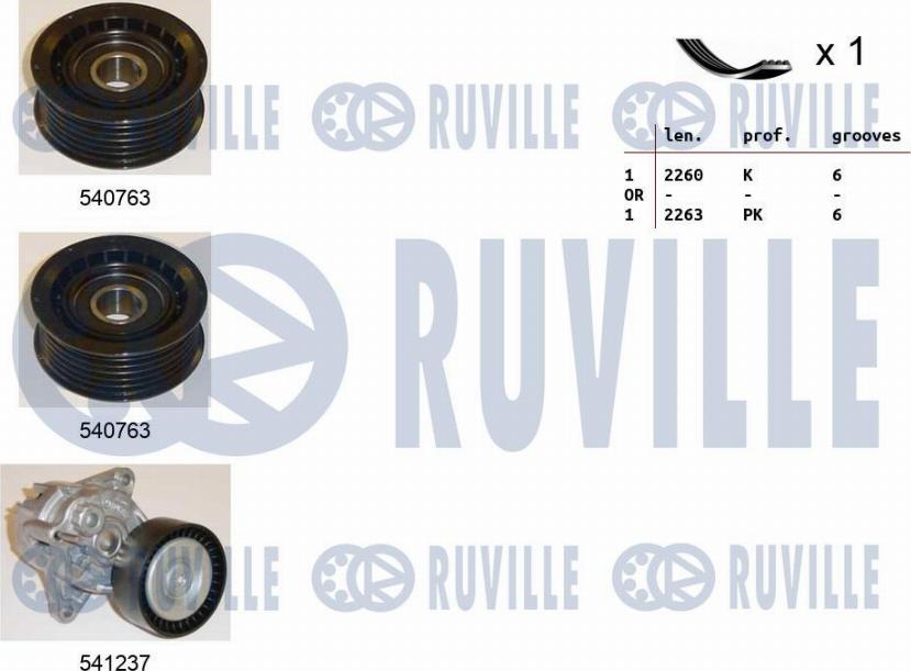 Ruville 570183 - Поликлиновый ременный комплект www.autospares.lv