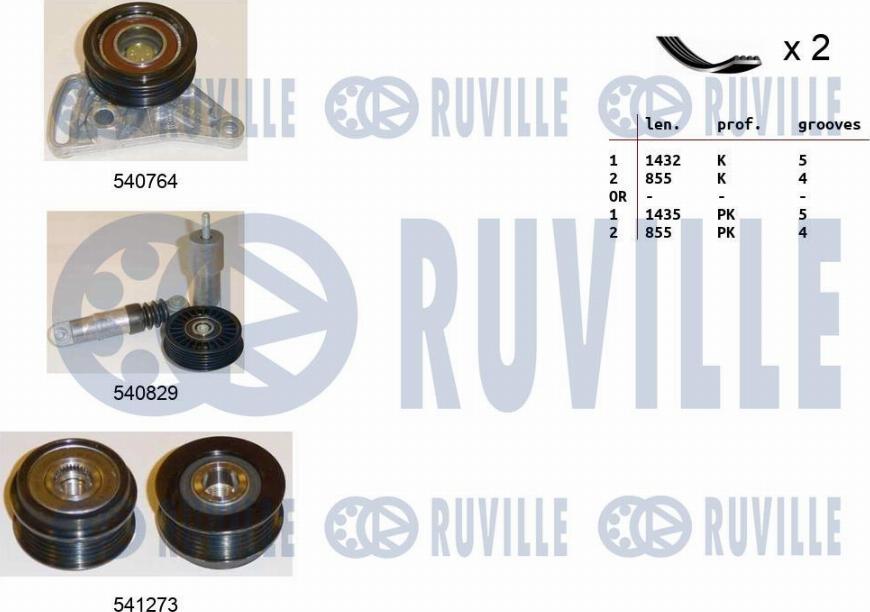 Ruville 570127 - V-Ribbed Belt Set www.autospares.lv