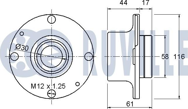 Ruville 220914 - Riteņa rumbas gultņa komplekts www.autospares.lv