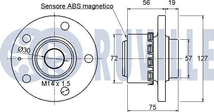 Ruville 220939 - Wheel hub, bearing Kit www.autospares.lv