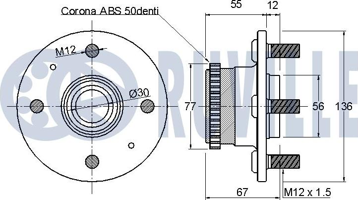 Ruville 220642 - Wheel hub, bearing Kit www.autospares.lv