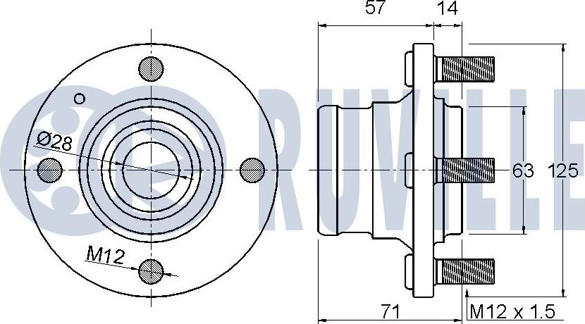 Ruville 220665 - Riteņa rumbas gultņa komplekts www.autospares.lv