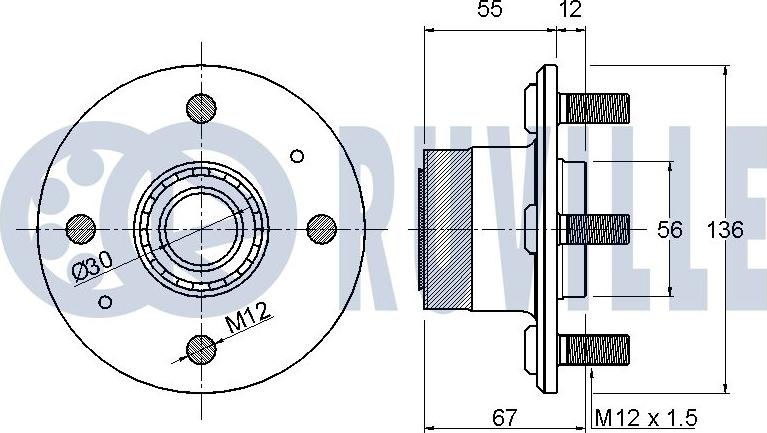 Ruville 220684 - Wheel hub, bearing Kit www.autospares.lv