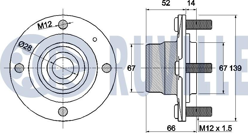 Ruville 220064 - Riteņa rumbas gultņa komplekts www.autospares.lv