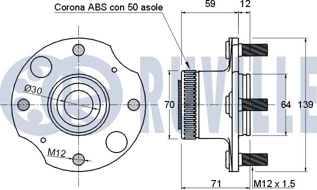 Ruville 220063 - Riteņa rumbas gultņa komplekts www.autospares.lv