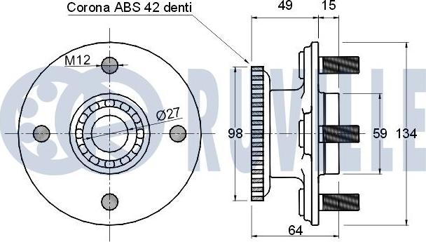 Ruville 220028 - Riteņa rumbas gultņa komplekts www.autospares.lv