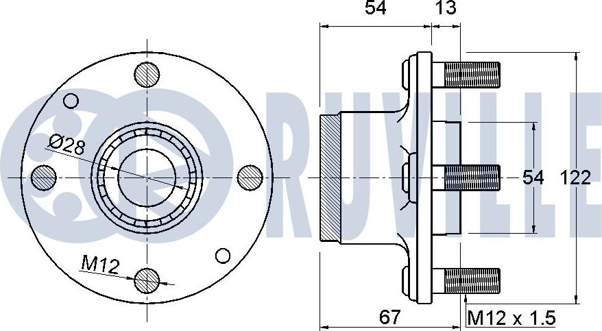 Ruville 220878 - Подшипник ступицы колеса, комплект www.autospares.lv