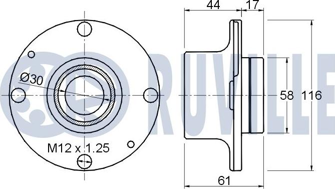 Ruville 220298 - Wheel hub, bearing Kit www.autospares.lv