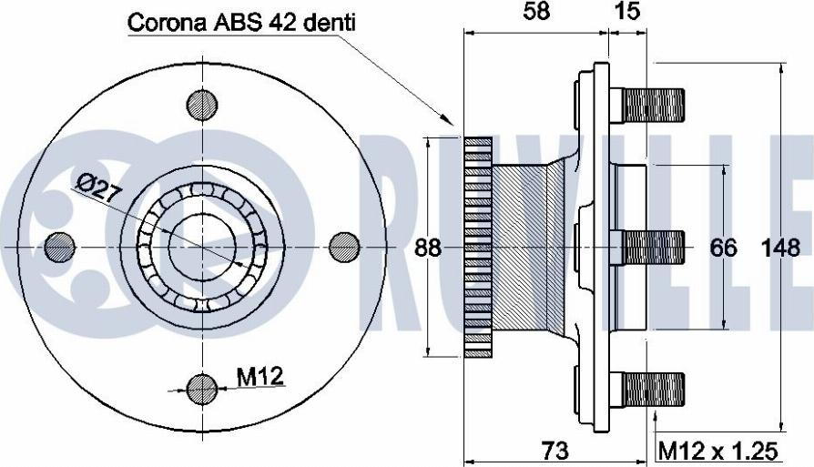 Ruville 220206 - Riteņa rumbas gultņa komplekts www.autospares.lv