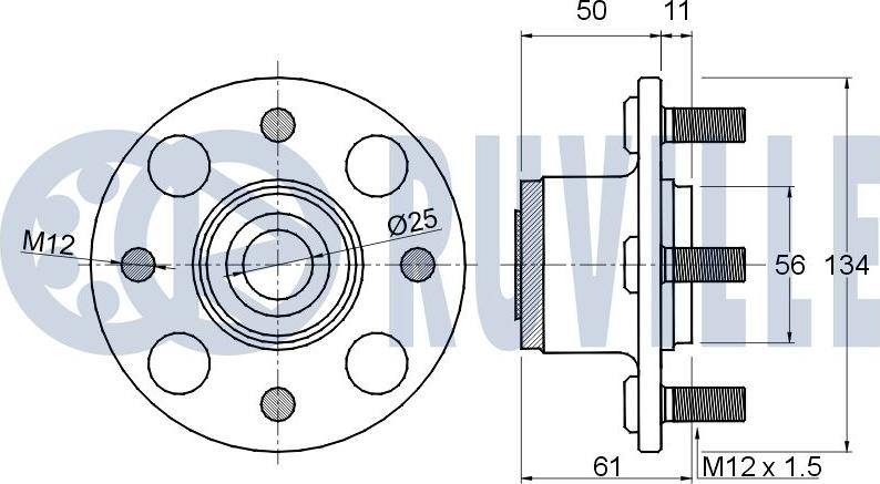 Ruville 220239 - Riteņa rumbas gultņa komplekts www.autospares.lv