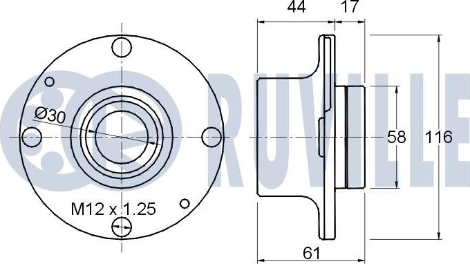 Ruville 220277 - Wheel hub, bearing Kit www.autospares.lv