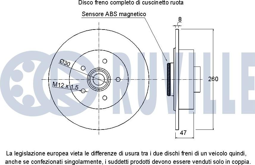 Ruville 221458 - Bremžu diski www.autospares.lv