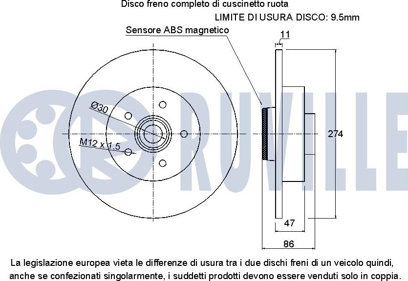 Ruville 221457 - Bremžu diski www.autospares.lv