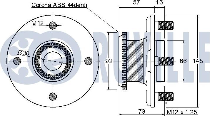 Ruville 221094 - Riteņa rumbas gultņa komplekts www.autospares.lv