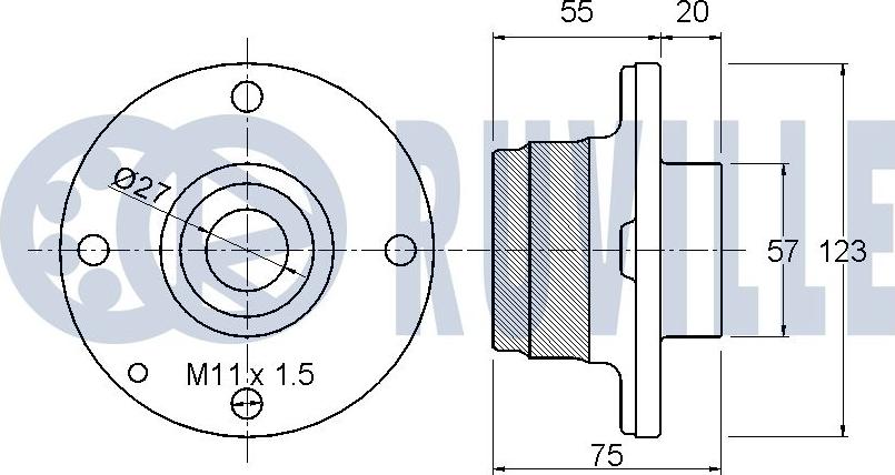 Ruville 221019 - Riteņa rumbas gultņa komplekts www.autospares.lv