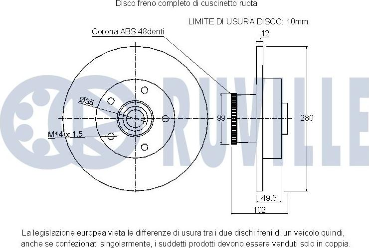 Ruville 221024 - Bremžu diski www.autospares.lv