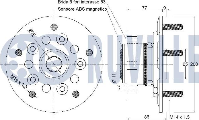 Ruville 221894 - Riteņa rumbas gultņa komplekts www.autospares.lv