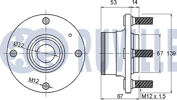 Ruville 221384 - Riteņa rumbas gultņa komplekts www.autospares.lv