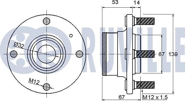 Ruville 221386 - Riteņa rumbas gultņa komplekts www.autospares.lv