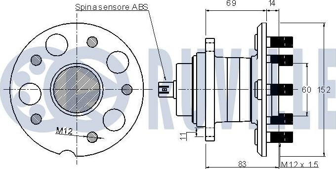 Ruville 221378 - Riteņa rumbas gultņa komplekts www.autospares.lv