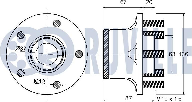 Ruville 221264 - Riteņa rumbas gultņa komplekts www.autospares.lv