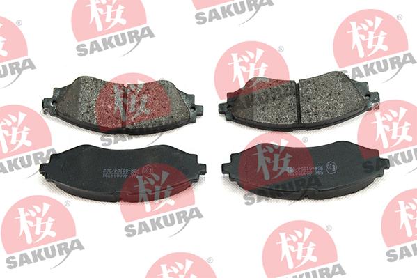 SAKURA 600-00-8390 - Тормозные колодки, дисковые, комплект www.autospares.lv