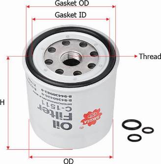 SAKURA C1511 - Eļļas filtrs autospares.lv