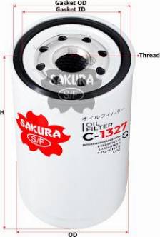 SAKURA C1327 - Eļļas filtrs www.autospares.lv