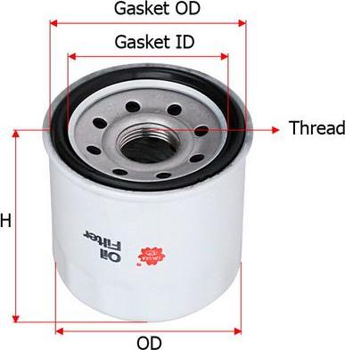 SAKURA Automotive C-9002 - Eļļas filtrs autospares.lv