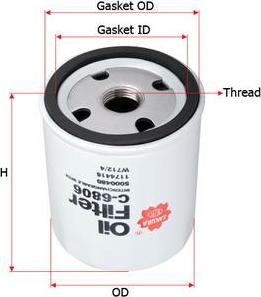 SAKURA Automotive C-6806 - Oil Filter www.autospares.lv